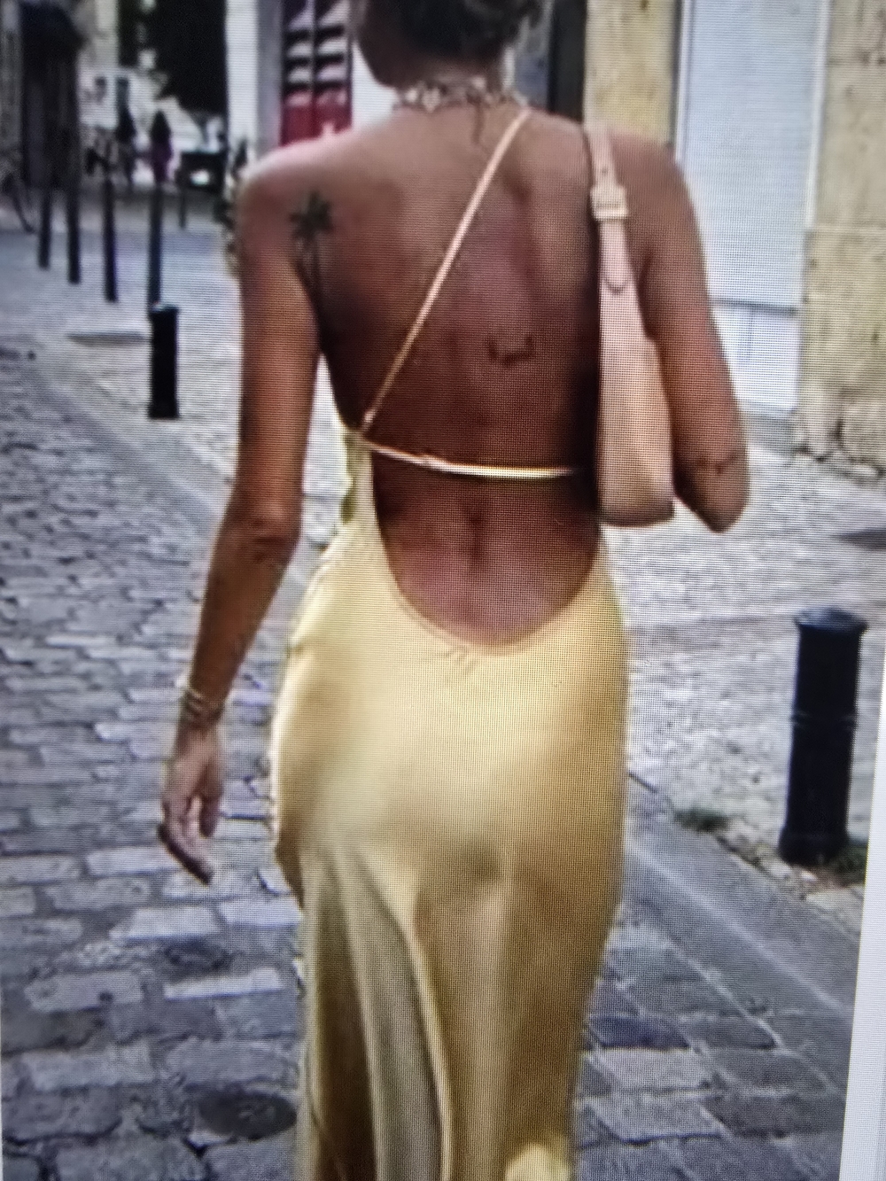 Commense Moonlight Gold Backless Satin Slip Dress XS